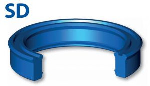 Semicompact rod seal with double lip (SD)